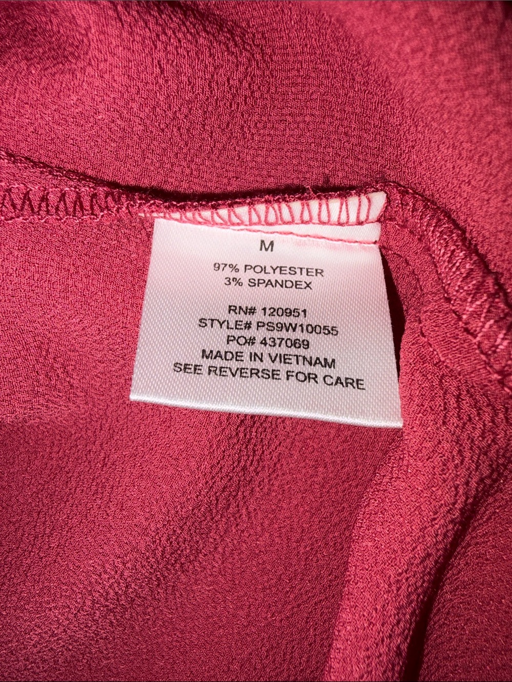Pink Rose Raspberry Red/pink Short Sleeve Scoop Neck Blouse - Picture 2 of 4